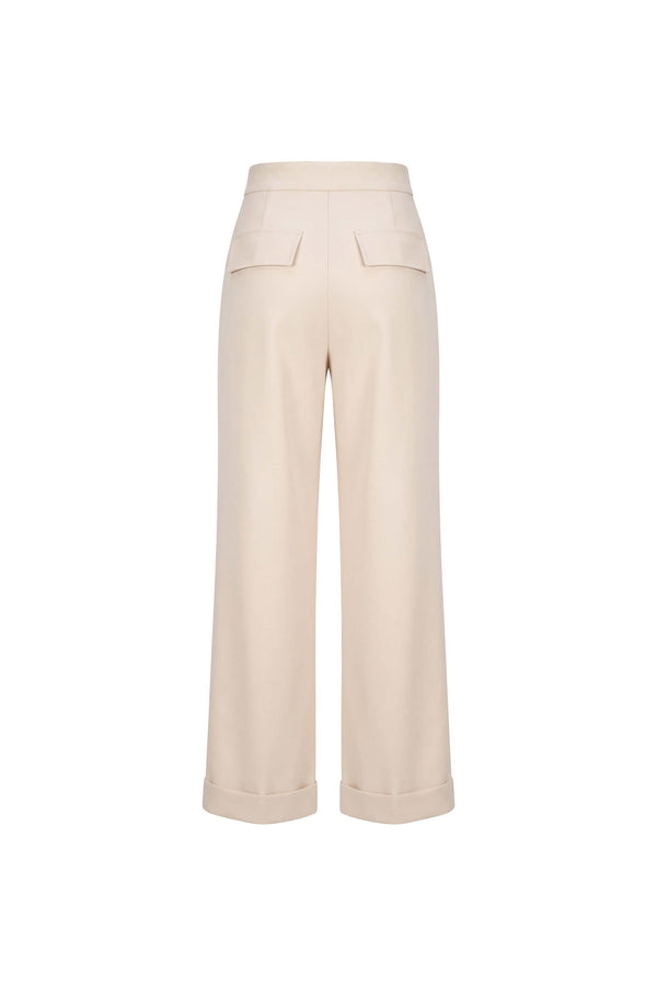 Amalia High-Waist Flap Wide-Leg Pantalón 532138 MAZ - Reina Diaz