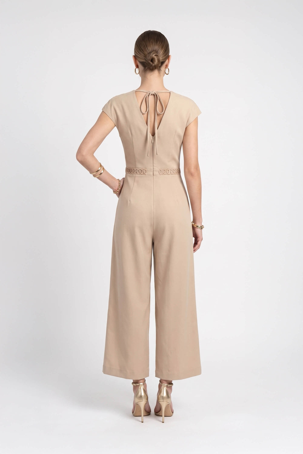 Amalia Lace-Up Wide-Leg Jumpsuit 560481 LAT - Reina Diaz