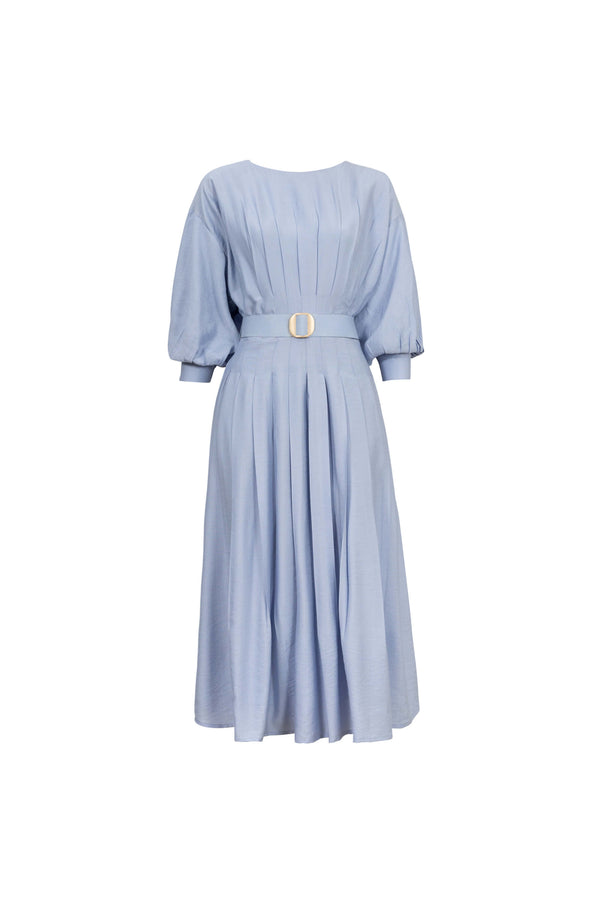 Amalia Pleated-Detail Button-Down Vestido 526075 - Reina Diaz