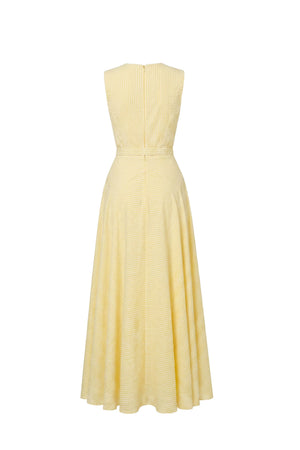 Amalia Striped V-Neck Maxi Vestido 723157 AMA - Reina Diaz