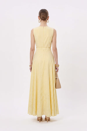 Amalia Striped V-Neck Maxi Vestido 723157 AMA - Reina Diaz