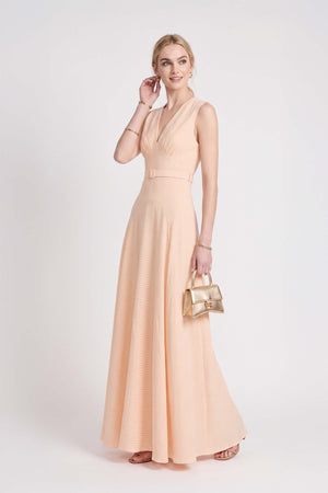Amalia Striped V-Neck Maxi Vestido 723157 NAR - Reina Diaz