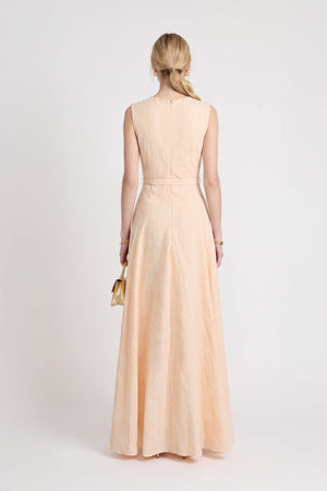 Amalia Striped V-Neck Maxi Vestido 723157 NAR - Reina Diaz