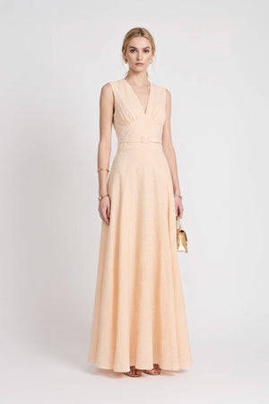 Amalia Striped V-Neck Maxi Vestido 723157 NAR - Reina Diaz
