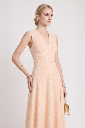 Amalia Striped V-Neck Maxi Vestido 723157 NAR - Reina Diaz