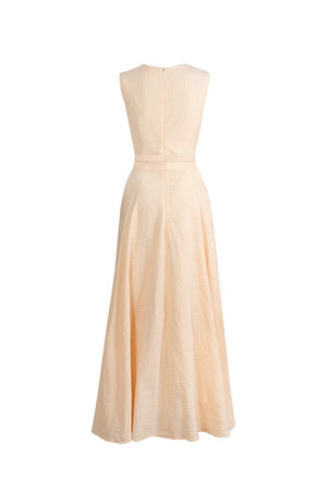 Amalia Striped V-Neck Maxi Vestido 723157 NAR - Reina Diaz