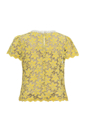 Amélie Floral Lace Pearl - Neck Blouse - Reina Diaz