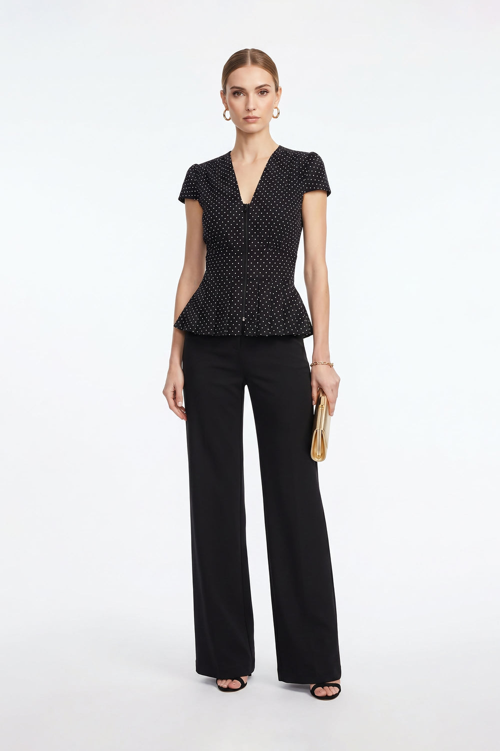 Ami V - Neck Peplum Top - Reina Diaz