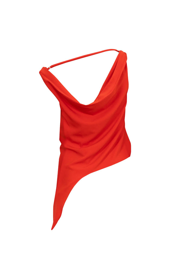 Amira Cowl - Neck Asymmetric Draped Top - Reina Diaz
