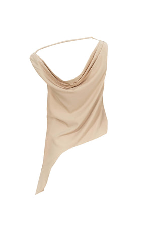 Amira Cowl - Neck Asymmetric Draped Top - Reina Diaz