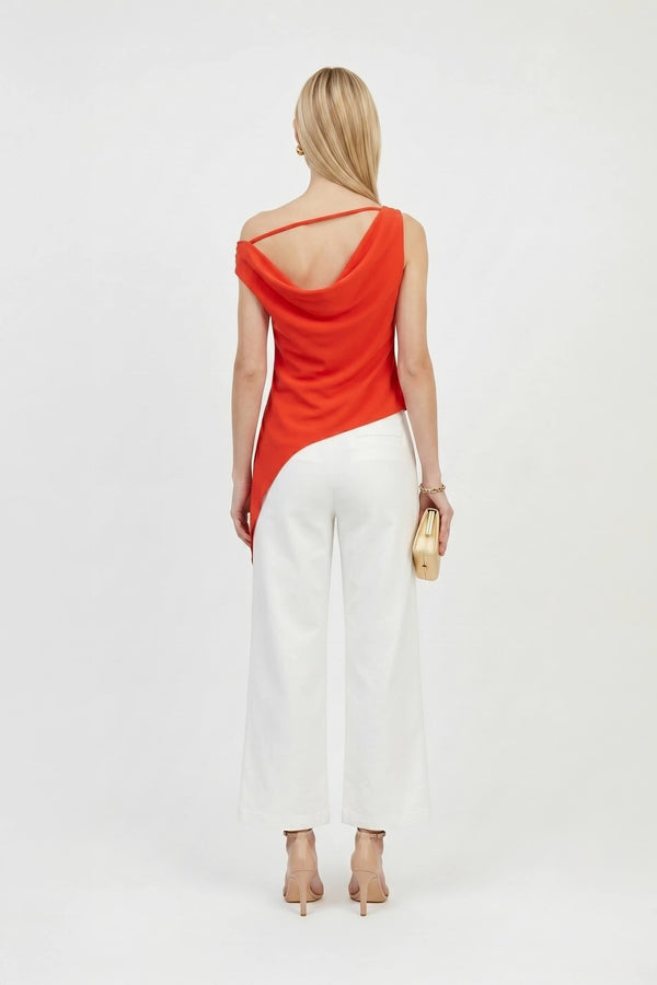 Amira Cowl - Neck Asymmetric Draped Top - Reina Diaz