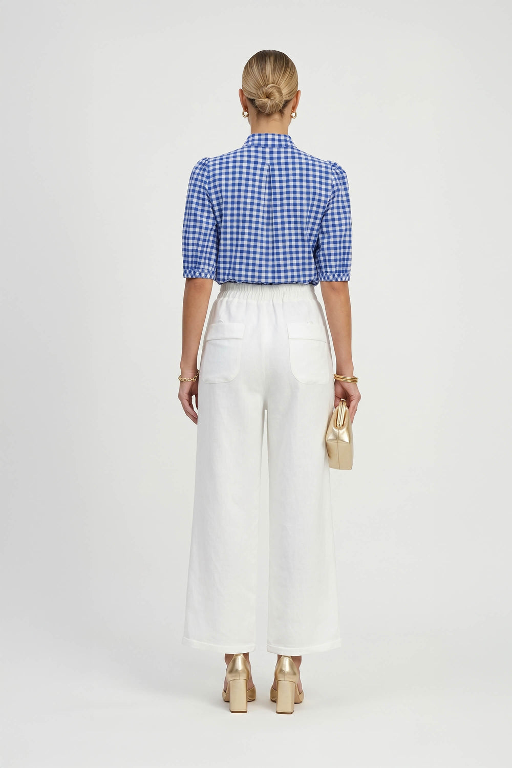 Amira Tie-Neck Puff-Sleeve Blusa 752995 - Reina Diaz