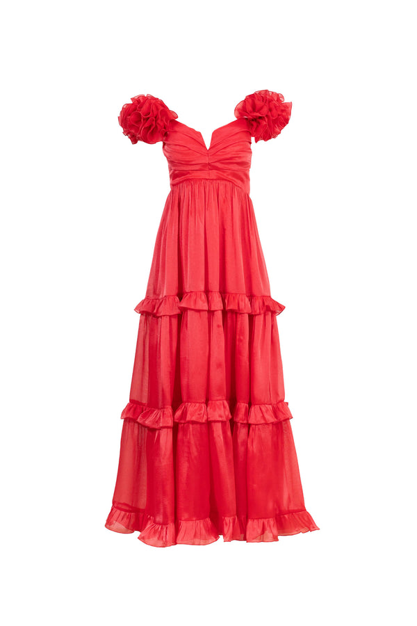 *Ana Floral Maxi Vestido 525712 ROJ - Reina Diaz