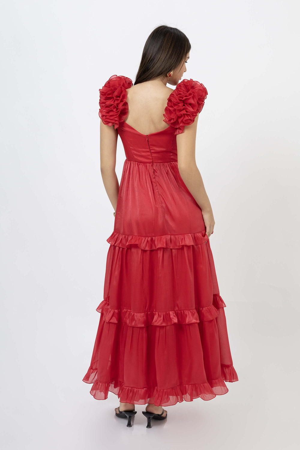 *Ana Floral Maxi Vestido 525712 ROJ - Reina Diaz