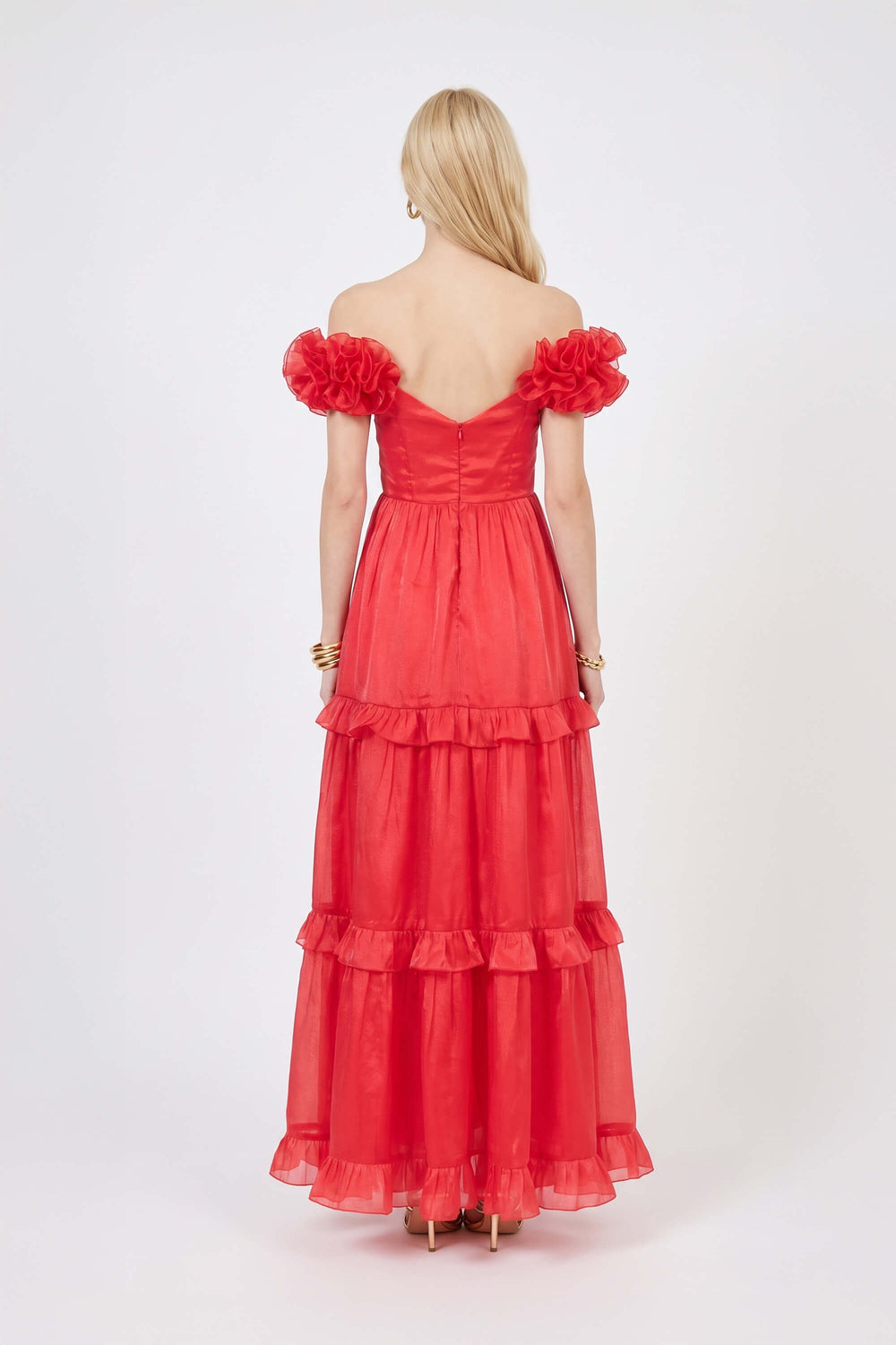 *Ana Floral Maxi Vestido 525712 ROJ - Reina Diaz