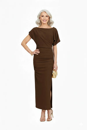 Anahi Draped Midi Vestido - Reina Diaz