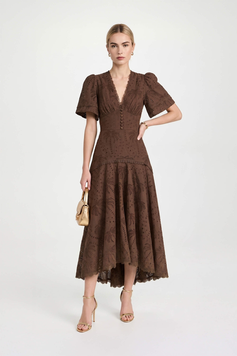 Andalucía Troquelado  Midi Dress - Reina Diaz