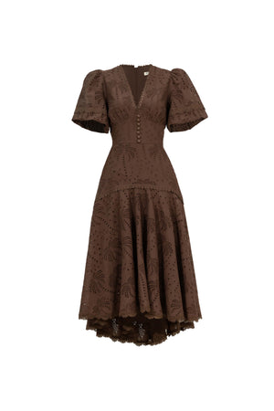 Andalucía Troquelado  Midi Dress - Reina Diaz