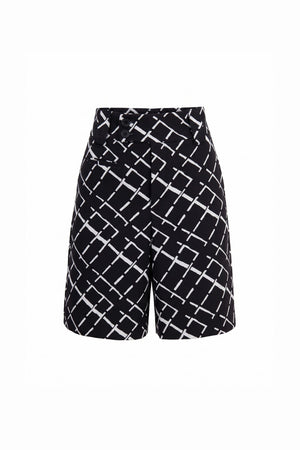 Antonia Asymmetric-Closure High-Waist Bermudas 731137 - Reina Diaz