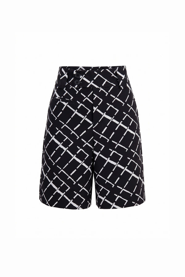 Antonia Asymmetric-Closure High-Waist Bermudas 731137 - Reina Diaz