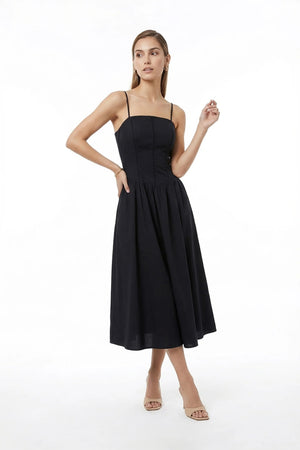 Aria Structured Bustier Midi Vestido - Reina Diaz