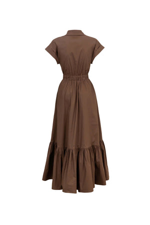 Ariana Peplum Flounce Maxi Vestido - Reina Diaz