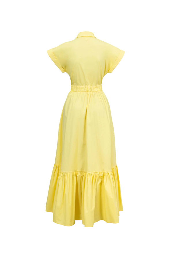 Ariana Peplum Flounce Maxi Vestido - Reina Diaz