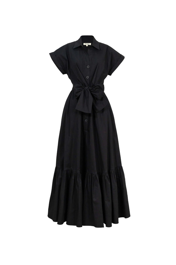 Ariana Peplum Flounce Maxi Vestido - Reina Diaz