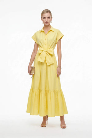 Ariana Peplum Flounce Maxi Vestido - Reina Diaz