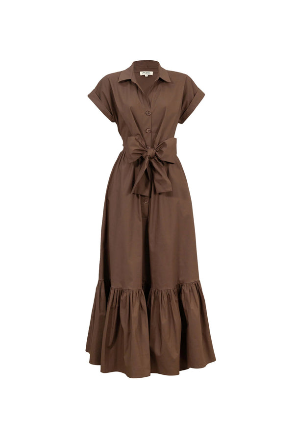 Ariana Peplum Flounce Maxi Vestido - Reina Diaz