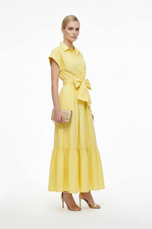 Ariana Peplum Flounce Maxi Vestido - Reina Diaz
