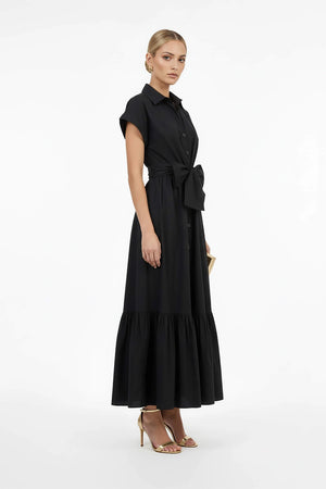 Ariana Peplum Flounce Maxi Vestido - Reina Diaz