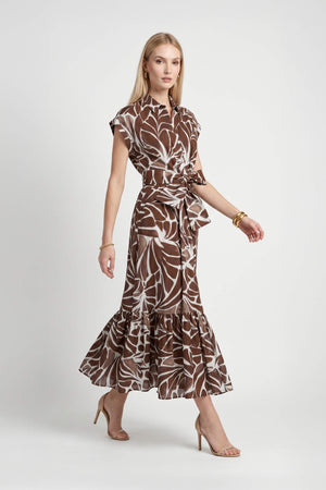 Ariana Peplum Flounce Maxi Vestido 723138 - Reina Diaz