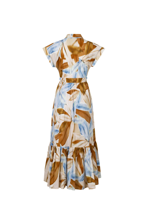 Ariana Peplum Flounce Maxi Vestido 723138 - Reina Diaz