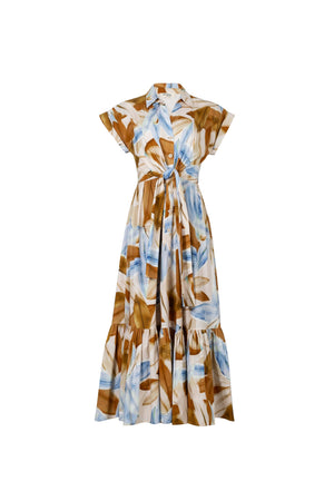 Ariana Peplum Flounce Maxi Vestido 723138 - Reina Diaz