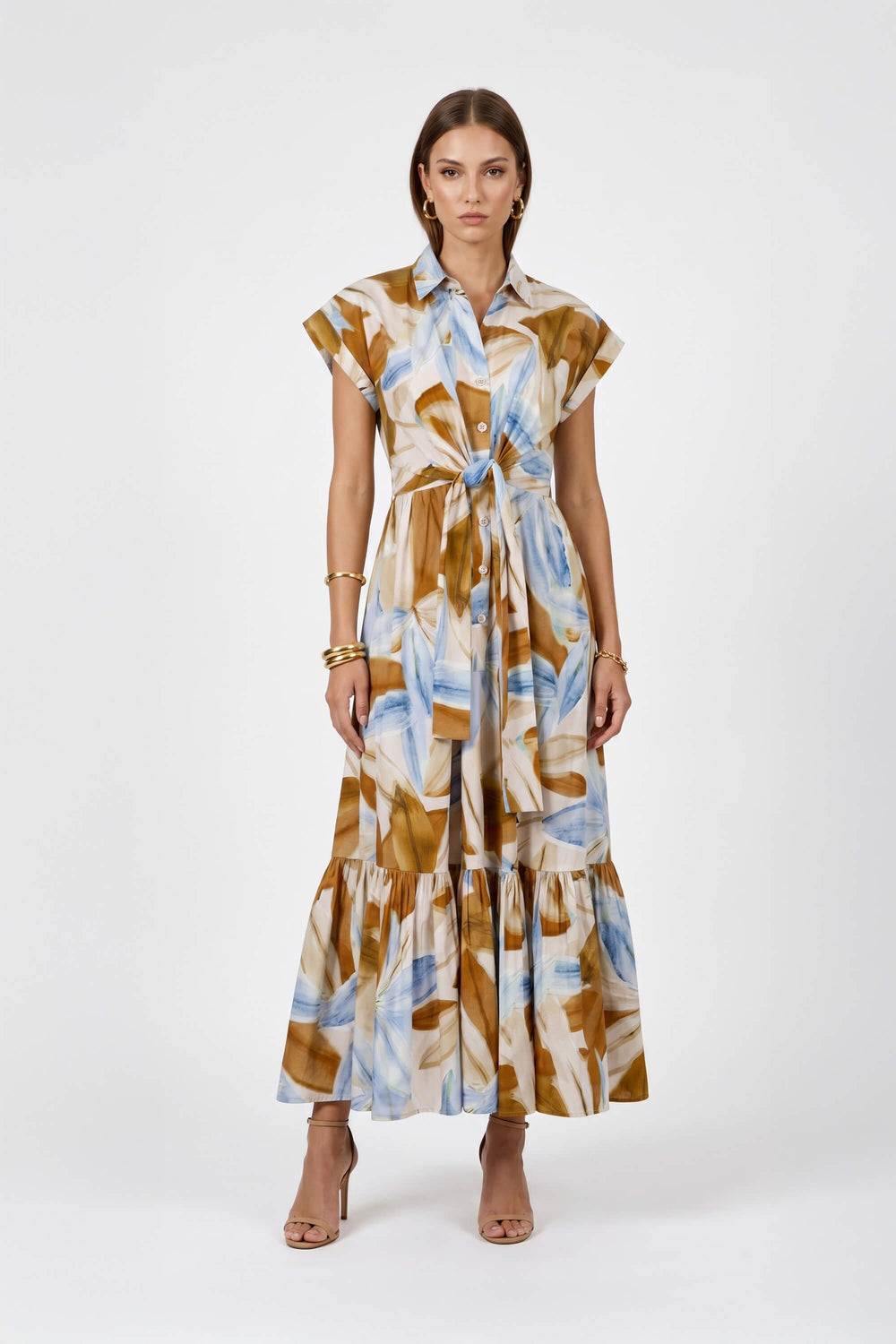 Ariana Peplum Flounce Maxi Vestido 723138 - Reina Diaz