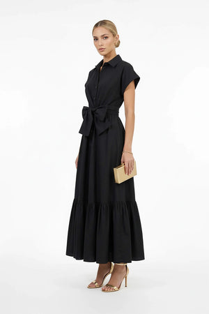 Ariana Peplum Flounce Maxi Vestido - Reina Diaz