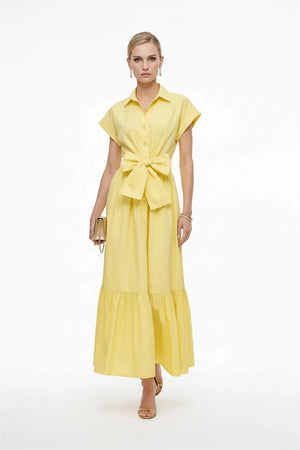 Ariana Peplum Flounce Maxi Vestido - Reina Diaz