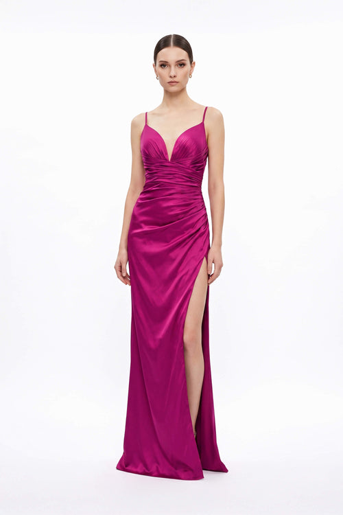 Arianne Satin Lace-Up Vestido 421220 MAG - Reina Diaz