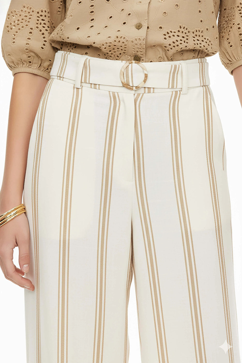 Arisha Striped Wide Leg Pantalón - Reina Diaz