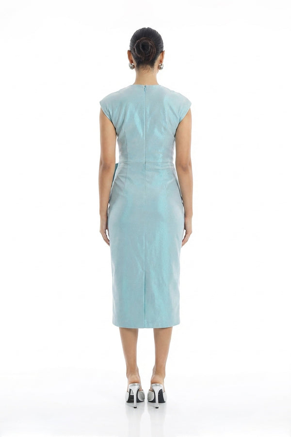 Arlet Drape Midi Vestido - Reina Diaz