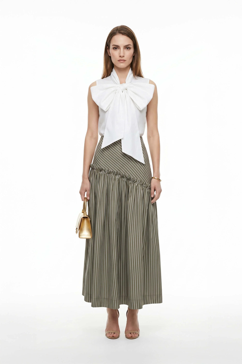 Atenas Oversize Bow - Neck Cotton Blusa - Reina Diaz
