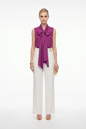 Atenas Oversize Bow - Neck Cotton Blusa - Reina Diaz
