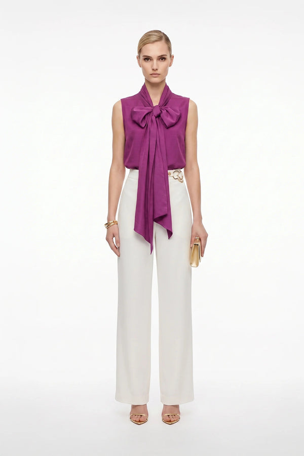 Atenas Oversize Bow - Neck Cotton Blusa - Reina Diaz
