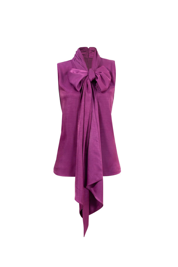 Atenas Oversize Bow - Neck Cotton Blusa - Reina Diaz