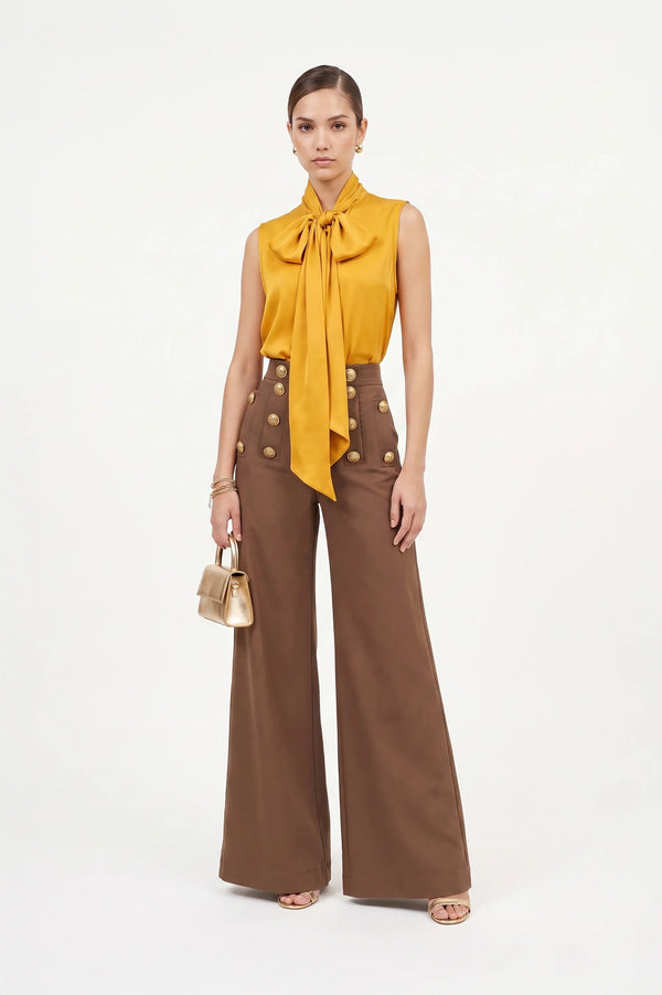 Atenas Oversize Bow - Neck Cotton Blusa - Reina Diaz
