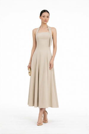 Audrey Halter Midi Vestido - Reina Diaz