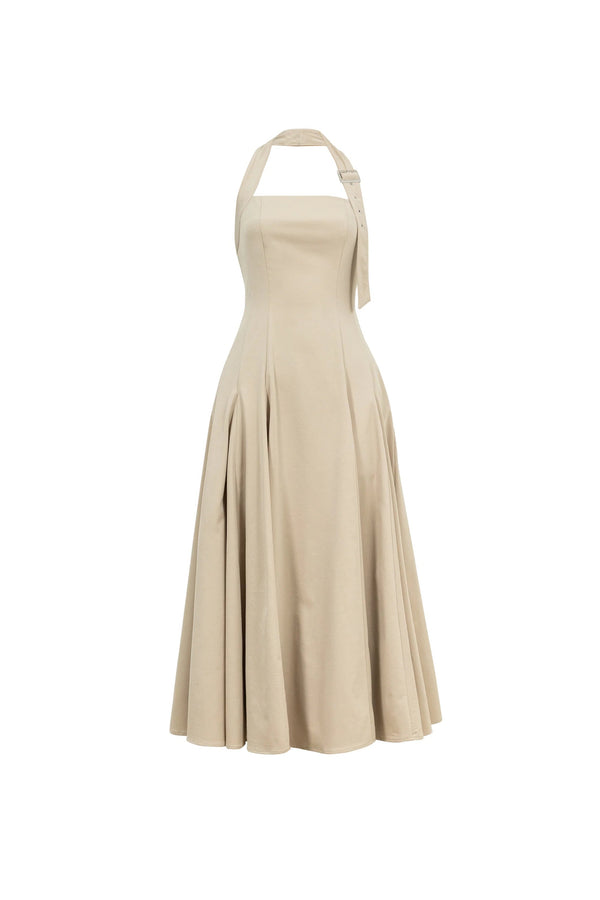Audrey Halter Midi Vestido - Reina Diaz