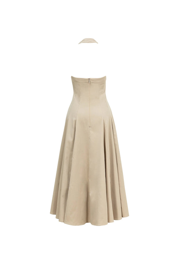 Audrey Halter Midi Vestido - Reina Diaz
