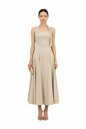 Audrey Halter Midi Vestido - Reina Diaz